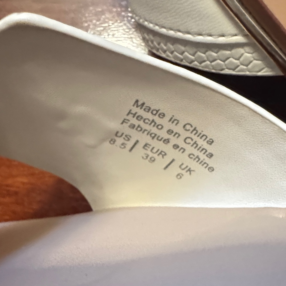 ALDO White Slide Sandals with Gold Accents - Picture 4 of 4